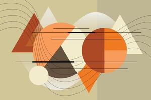 Memphis geometric shapes background. Modern and elegant backdrop with circles, wavy lines, and triangles. Abstract geometry graphics composition. vector