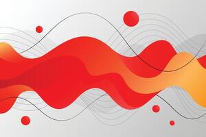 Modern wavy shapes and lines background. Abstract liquid wave shapes with red color and white backdrop. vector