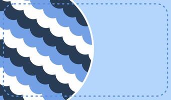 A circular pattern of overlapping waves in shades of blue, set against a solid blue background. vector