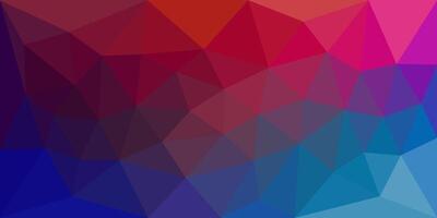 A vibrant abstract background with geometric polygons in shades of red, pink, purple, and blue, creating a bold and dynamic gradient effect. vector