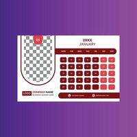 Modern Desk Calendar Design. Creative Template Display for Promotional Campaign. vector
