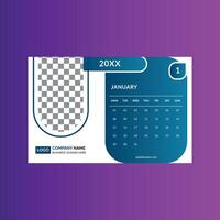 Modern Desk Calendar Design. Creative Layout Display for Promotional Campaign. vector