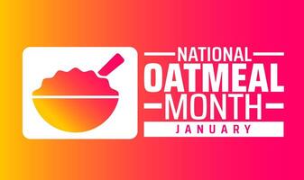 National Oatmeal Month background with red color vector