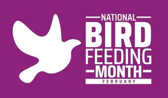 National Bird Feeding Month background banner or poster design template. observed every year in February. Holiday concept. Use to any Template, card, poster, placard, template. vector