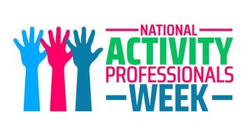 National Activity Professionals Week background banner with hand icon design vector
