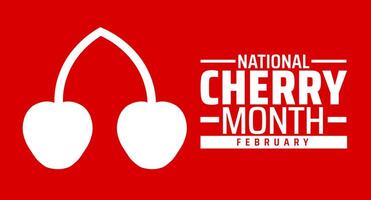 National Cherry Month background banner or poster design template. observed every year in February. Holiday concept. Use to any Template, card, poster, placard, template. vector