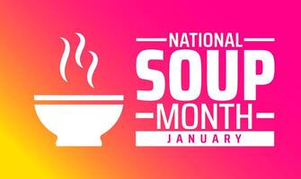 National Soup Month background with soup icon vector