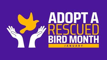 Adopt A Rescued Bird Month background with bird design vector