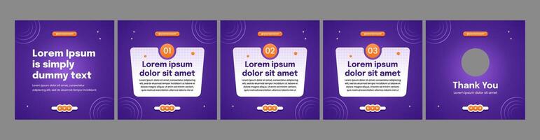 creative microblog or carousel template in purple theme vector