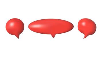 3D speech bubbles different shapes message icon. Bright colors. For social media advertising posters. isolated set. vector