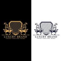 Luxury Decorative Golden Frame. Elegant Curl Floral Ornament design template vector
