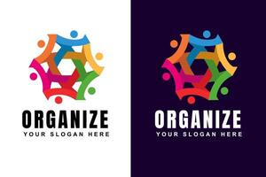 People and Unity Logo design Illustration. Collaborative, Teamwork, Together. vector