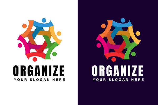People and Unity Logo design Illustration. Collaborative, Teamwork, Together.