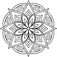 Hand drawn outlined black and white mandala pattern art design vector