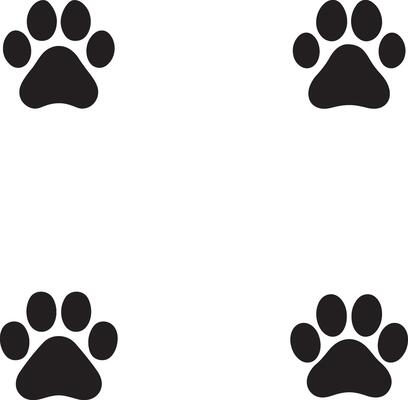 Paw cat or dog seamless pattern, pet foot print