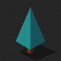 Isometric tree at night. Tree isometric elements. Isometric tree element for landscape design. Park element. vector