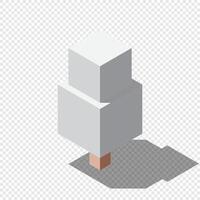 Isometric winter tree. Tree isometric elements. Isometric tree element for landscape design. Park element. vector