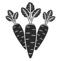 Unique carrot silhouette art three design. vector