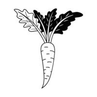 Unique carrot silhouette art outline design. vector