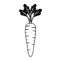 Unique outline carrot silhouette art design. vector