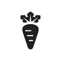 Unique single carrot silhouette art design. vector