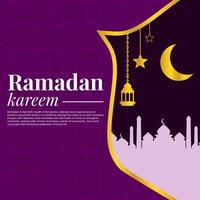 Elegant Ramadan Kareem Feed Design for Social Media Posts vector