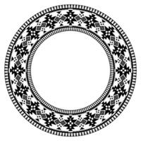 Medieval Round Frame Border with Seamless Mandala Pattern for Decor. vector