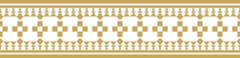 Elegant Gold Ethnic Border with Native American Tribal Pattern for Boho Decor. vector