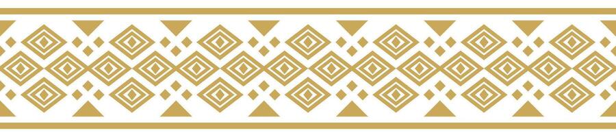 Gold Ethnic Border Pattern. Native American Tribal Design for Textile and Carpet. vector
