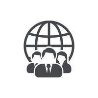 illustration flat design templete worldwide business icon. vector