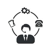 A illustration of the customer service icon templet design and its work. vector