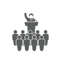 illustration flat design of people giving speeches, campaigns, orations etc. vector