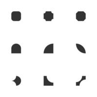Brutalism basic forms geometric abstract shapes in minimal style vector