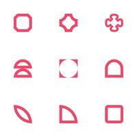 Modern geometric abstract shapes in minimal style. set art vector