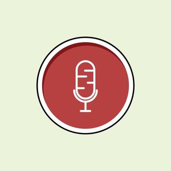 Microphone icon in flat style. Recording button symbol. Recording icon for UI apps. microphone icon design for journalistic needs. press needs equipment. Microphone element design. vector