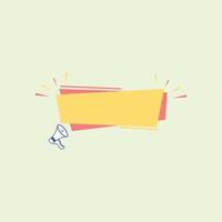 Megaphone with banner. Banner flat icon. yellow banner isolated on white background. Flat banner illustration design element. Frame Banner for your Brochure, flyer etc vector