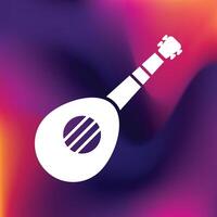 Mandolin trendy creative beautiful abstract illustration colorful gradient background vector