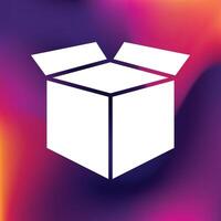 Open Box trendy creative beautiful abstract illustration colorful gradient background vector