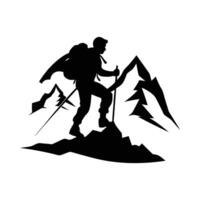 nspiring mountain climbers silhouette design vector