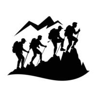 dynamic mountain climbers silhouette image vector
