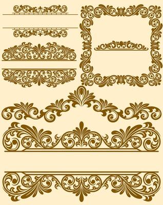 Set of classic vintage ornament frames