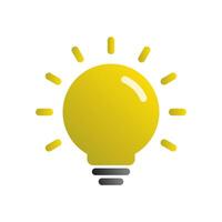 Light bulb gradient icon. Yellow lamp, idea, insight sign symbol vector