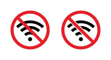 Wifi prohibition icon isolated on white background. Wireless network forbidden sign symbol vector