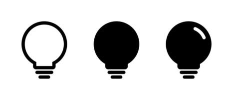 Light bulb, electric lamp icon set in generic style. Idea, insight, solution sign symbol vector