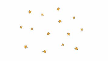Multiple twinkling stars scattered across hand drawn 2D object animation. Starry sky cartoon doodle 4K . Cosmic theme. Celestial inspiration animated handdrawn element isolated on white video