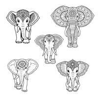 Free set of elephant illustration vector