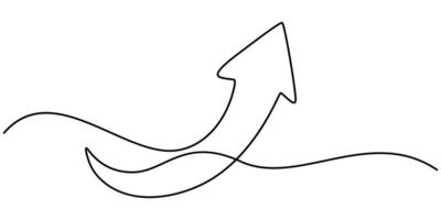 continuous one line drawing arrow symbol abstract illustration vector