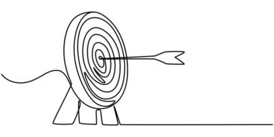 Target Continuous One Line Drawing Icon vector