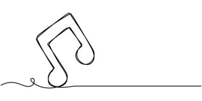 continuous one line single drawn note hand drawn picture silhouette doodle notes of the eighth vector