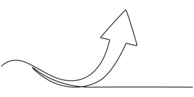 Arrow Symbol continuous one line drawing on white background vector